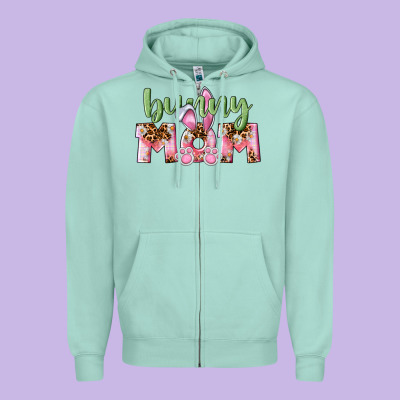 Happy Easter Bunny Mom Zipper Hoodie Designed By Cowgirlartshop