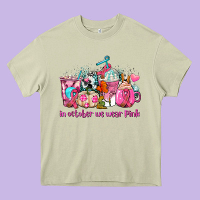 Western Cancer  In October We Wear Pink Coffee Cups With Ribbons Heavy Core Tee Designed By Adodesignshop