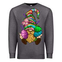 Charcoal Heather Easter Holding Eggs Gnome Premium Sweatshirt - BundleAndBundleShop