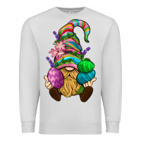 Dove Grey Easter Holding Eggs Gnome Premium Sweatshirt - BundleAndBundleShop