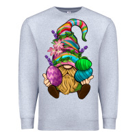 Heather Grey Easter Holding Eggs Gnome Premium Sweatshirt - BundleAndBundleShop