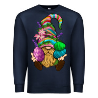 Navy Easter Holding Eggs Gnome Premium Sweatshirt - BundleAndBundleShop