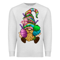 Oatmeal Heather Easter Holding Eggs Gnome Premium Sweatshirt - BundleAndBundleShop