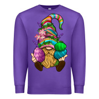 Purple Easter Holding Eggs Gnome Premium Sweatshirt - BundleAndBundleShop
