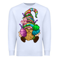 White Easter Holding Eggs Gnome Premium Sweatshirt - BundleAndBundleShop