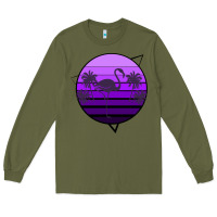 Army Green Flamingo Palm Long Sleeve Tee - Bettercallsaul