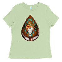 Matcha aztec bullskull teardrop earrings Ladies Tee - Jasminsmagicworld