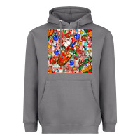 Storm christmas coffee cups ornaments and lights with diamond plaid seamless Heavyweight Hoodie - BundleAndBundleShop