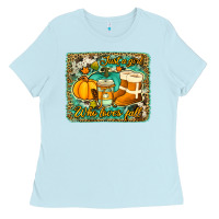 Just A Girl Who Loves Fall Background Ladies Tee | Teevron