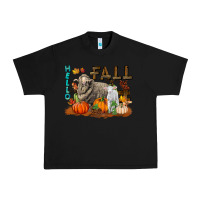 Black Hello Fall Merino Wool Sheep Urban Heavy Tee - LillyAllenDesigns
