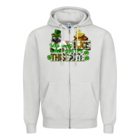 Dove Grey St. Patrick's cat who needs luck when you are this Zipper Hoodie - CowGirlArtShop