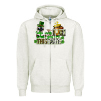 Oatmeal Heather St. Patrick's cat who needs luck when you are this Zipper Hoodie - CowGirlArtShop