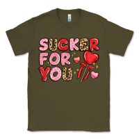 Army Green lovethemed typography with heart lollipop Classic Tee - LillyAllenDesigns