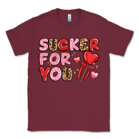 Burgundy lovethemed typography with heart lollipop Classic Tee - LillyAllenDesigns