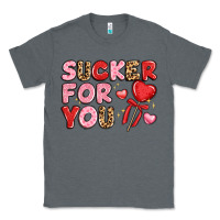 Charcoal Heather lovethemed typography with heart lollipop Classic Tee - LillyAllenDesigns