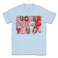 Dusty Blue lovethemed typography with heart lollipop Classic Tee - LillyAllenDesigns