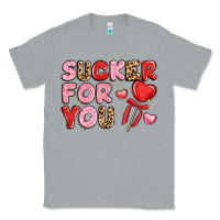 Heather Grey lovethemed typography with heart lollipop Classic Tee - LillyAllenDesigns