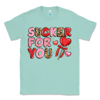 Seafoam lovethemed typography with heart lollipop Classic Tee - LillyAllenDesigns