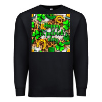 Black Happy St. Patrick's Day pattern digital paper Premium Sweatshirt - BundleAndBundleShop