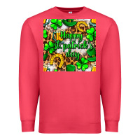 Cardinal Happy St. Patrick's Day pattern digital paper Premium Sweatshirt - BundleAndBundleShop