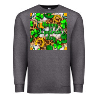Charcoal Heather Happy St. Patrick's Day pattern digital paper Premium Sweatshirt - BundleAndBundleShop