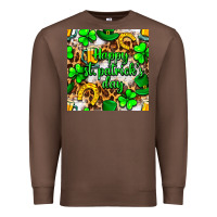 Chestnut Happy St. Patrick's Day pattern digital paper Premium Sweatshirt - BundleAndBundleShop