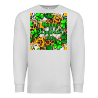 Dove Grey Happy St. Patrick's Day pattern digital paper Premium Sweatshirt - BundleAndBundleShop