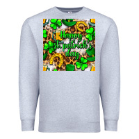 Heather Grey Happy St. Patrick's Day pattern digital paper Premium Sweatshirt - BundleAndBundleShop