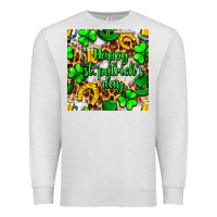 Oatmeal Heather Happy St. Patrick's Day pattern digital paper Premium Sweatshirt - BundleAndBundleShop