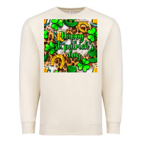 Sandshell Happy St. Patrick's Day pattern digital paper Premium Sweatshirt - BundleAndBundleShop