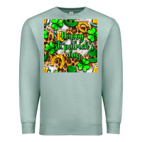 Seafoam Happy St. Patrick's Day pattern digital paper Premium Sweatshirt - BundleAndBundleShop