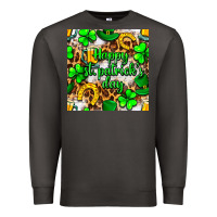 Smoke Happy St. Patrick's Day pattern digital paper Premium Sweatshirt - BundleAndBundleShop