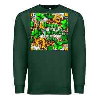 Sports Green Happy St. Patrick's Day pattern digital paper Premium Sweatshirt - BundleAndBundleShop