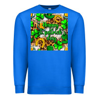True Royal Happy St. Patrick's Day pattern digital paper Premium Sweatshirt - BundleAndBundleShop