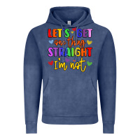 Vintage Denim celebrate pride with colorful text Vintage Hoodie - LillyAllenDesigns