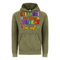 Vintage Olive celebrate pride with colorful text Vintage Hoodie - LillyAllenDesigns