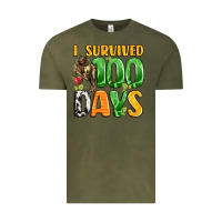 Vintage Olive dinosaur 100day celebration Vintage Tee - LillyAllenDesigns