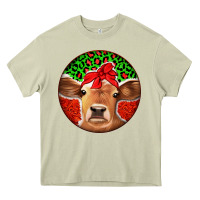 Mossy Christmas Cow Heavy Core Tee - Jasminsmagicworld