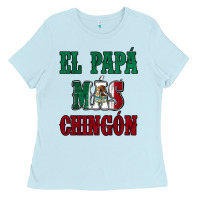 Baby Blue El Papa Mas Chingon Mexican Flag Ladies Tee - Jasminsmagicworld