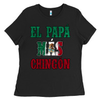 Black El Papa Mas Chingon Mexican Flag Ladies Tee - Jasminsmagicworld