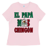 Bubblegum Pink El Papa Mas Chingon Mexican Flag Ladies Tee - Jasminsmagicworld