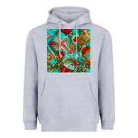 Heather Grey faith coffee cup and cross with leopard and roses seamless pattern bbs Heavyweight Hoodie - BundleAndBundleShop