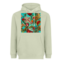 Matcha faith coffee cup and cross with leopard and roses seamless pattern bbs Heavyweight Hoodie - BundleAndBundleShop