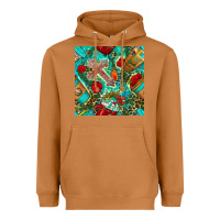 Meerkat faith coffee cup and cross with leopard and roses seamless pattern bbs Heavyweight Hoodie - BundleAndBundleShop