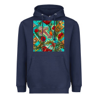 Navy faith coffee cup and cross with leopard and roses seamless pattern bbs Heavyweight Hoodie - BundleAndBundleShop