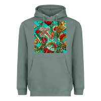 Sage faith coffee cup and cross with leopard and roses seamless pattern bbs Heavyweight Hoodie - BundleAndBundleShop