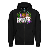 Black happy easHappy Easter y'all Easter Day Zipper Hoodie - CowGirlArtShop