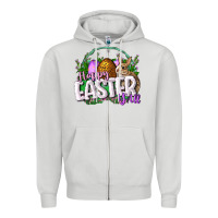Dove Grey happy easHappy Easter y'all Easter Day Zipper Hoodie - CowGirlArtShop