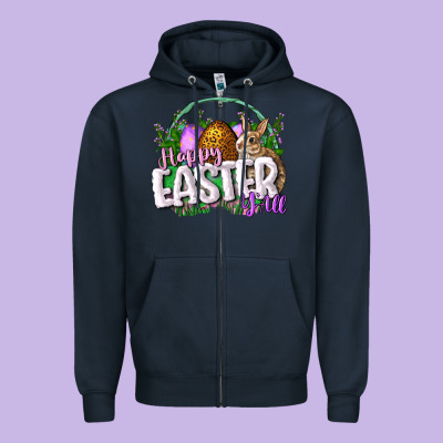 Happy Eashappy Easter Y'all Easter Day Zipper Hoodie Designed By Cowgirlartshop