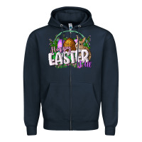 Navy happy easHappy Easter y'all Easter Day Zipper Hoodie - CowGirlArtShop